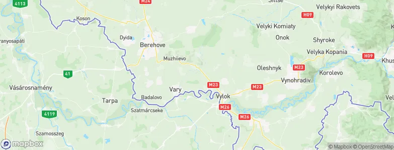 Vynohradiv, Ukraine Map