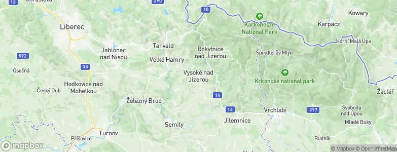Vysoké nad Jizerou, Czechia Map