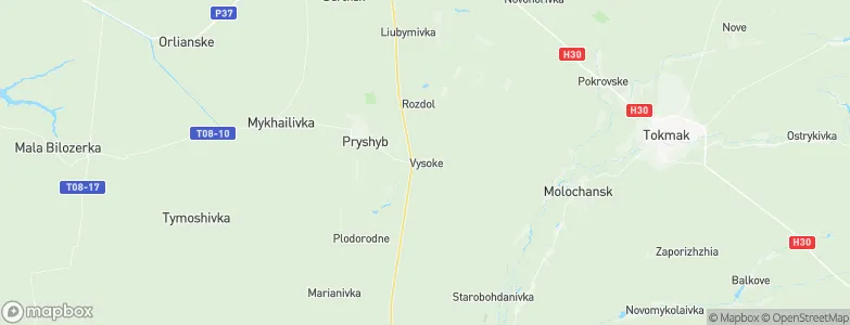 Vysoke, Ukraine Map