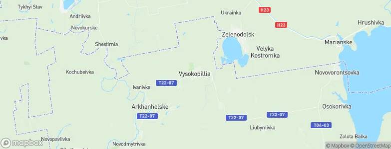 Vysokopillya, Ukraine Map