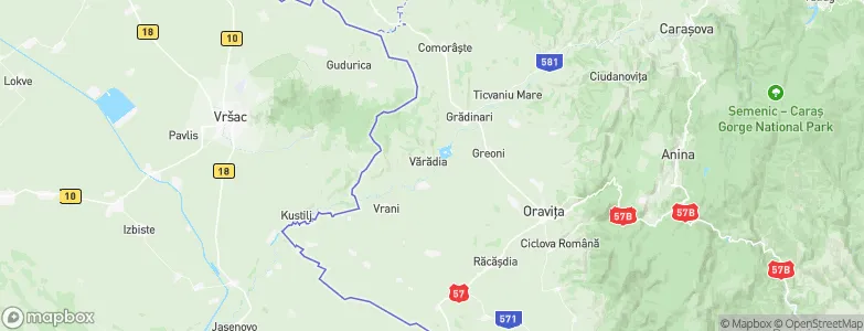 Vărădia, Romania Map