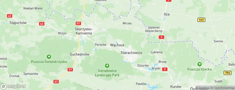 Wąchock, Poland Map