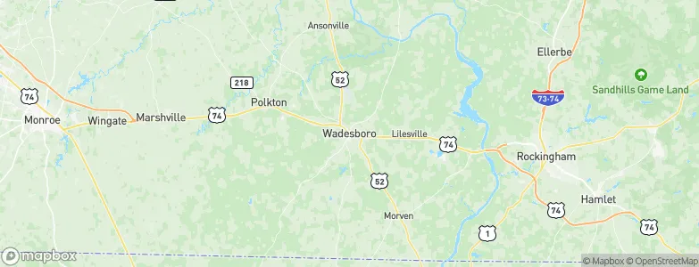 Wadesboro, United States Map