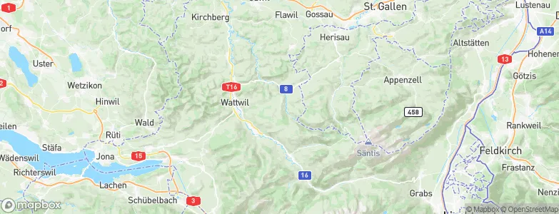 Wahlkreis Toggenburg, Switzerland Map