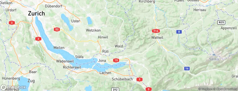 Wald, Switzerland Map