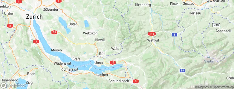 Wald (ZH), Switzerland Map