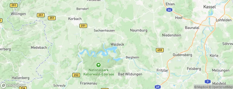 Waldeck, Germany Map
