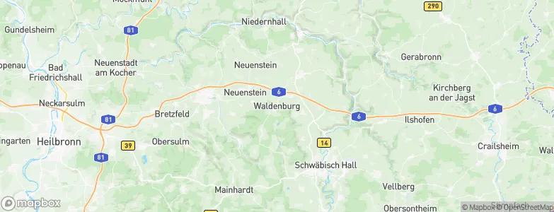 Waldenburg, Germany Map