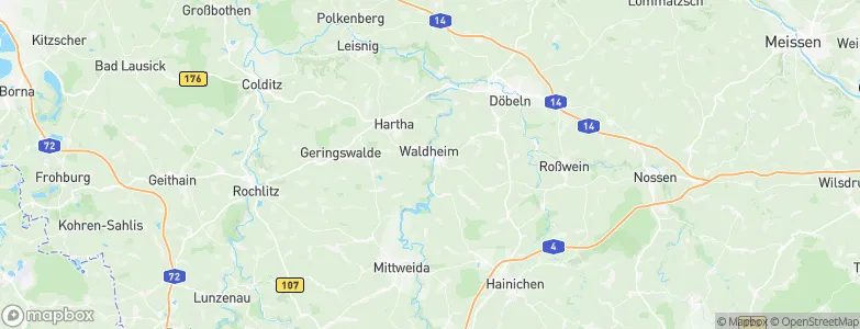 Waldheim, Germany Map