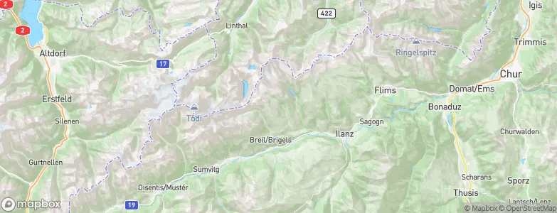 Waltensburg/Vuorz, Switzerland Map