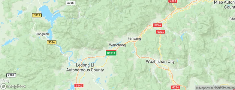 Wanchong, China Map