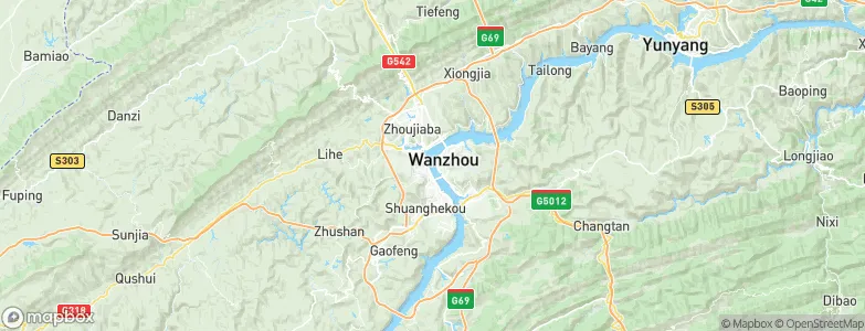 Wanxian, China Map