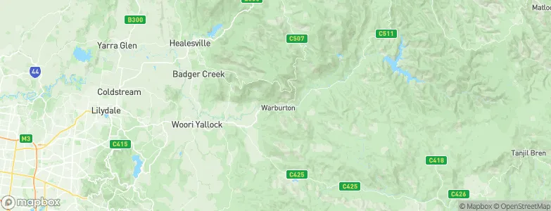 Warburton, Australia Map