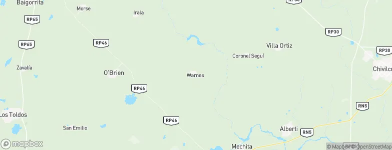 Warnes, Argentina Map