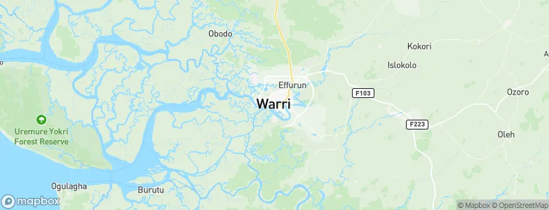 Warri, Nigeria Map
