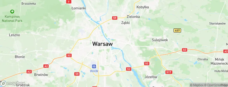 Warsaw, Poland Map