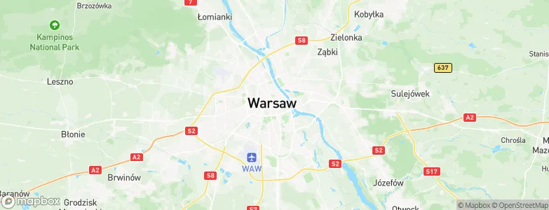 Warsaw, Poland Map