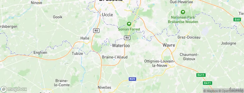 Waterloo, Belgium Map