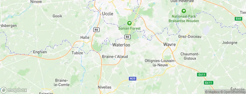 Waterloo, Belgium Map