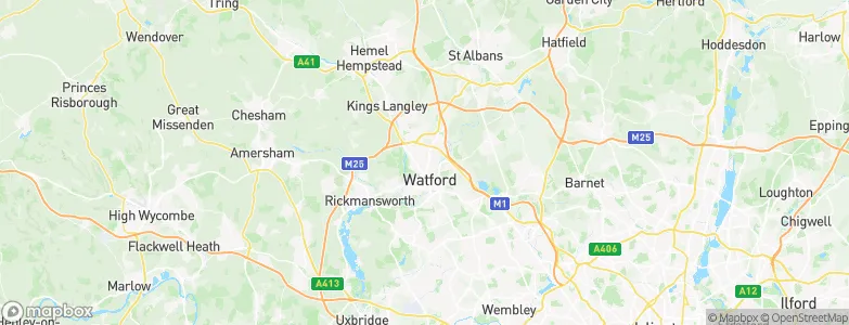 Watford District, United Kingdom Map