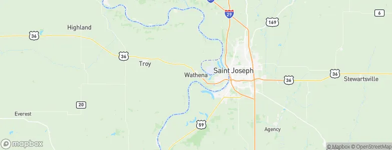 Wathena, United States Map