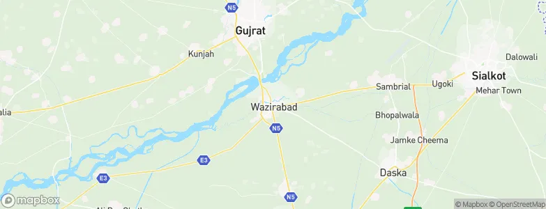 Wazirabad, Pakistan Map