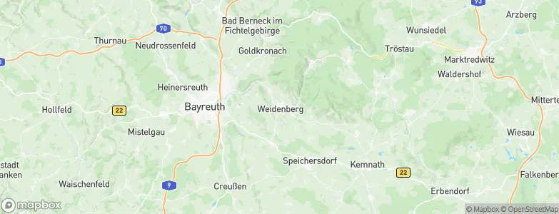 Weidenberg, Germany Map