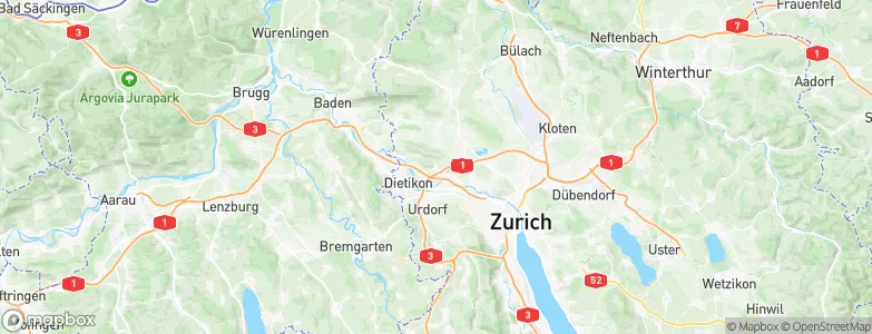 Weiningen, Switzerland Map