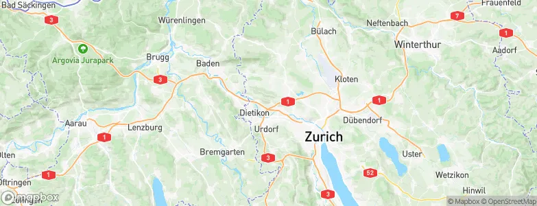 Weiningen (ZH), Switzerland Map