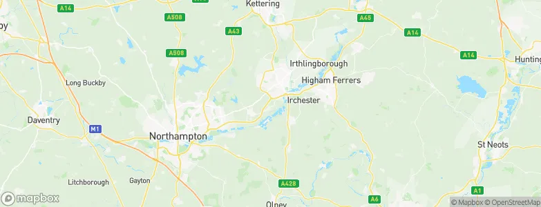 Wellingborough District, United Kingdom Map
