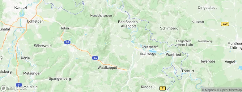 Werra-Meißner-Kreis, Germany Map