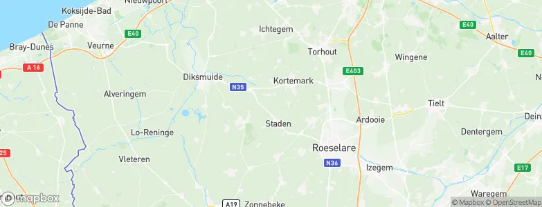 West Flanders Province, Belgium Map