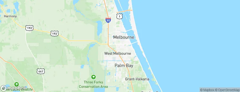 West Melbourne, United States Map