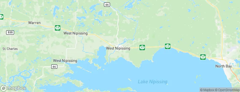 West Nipissing, Canada Map