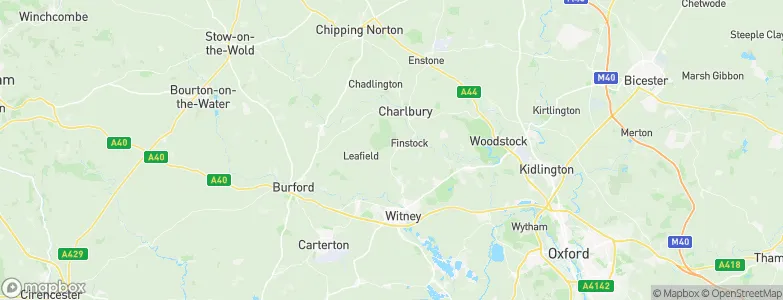 West Oxfordshire District, United Kingdom Map