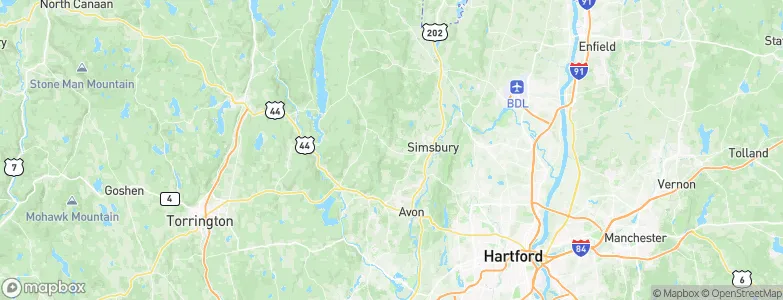 West Simsbury, United States Map