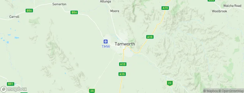 West Tamworth, Australia Map