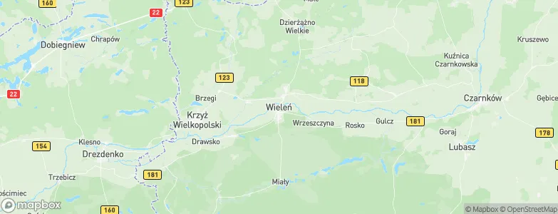 Wieleń, Poland Map