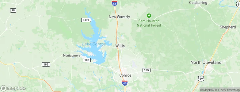 Willis, United States Map