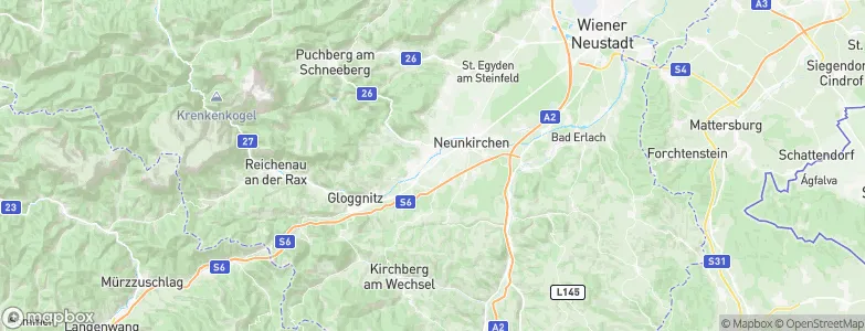 Wimpassing im Schwarzatale, Austria Map