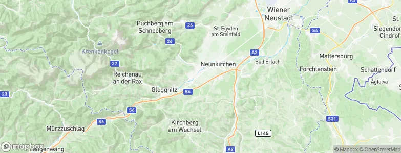 Wimpassing im Schwarzatale, Austria Map