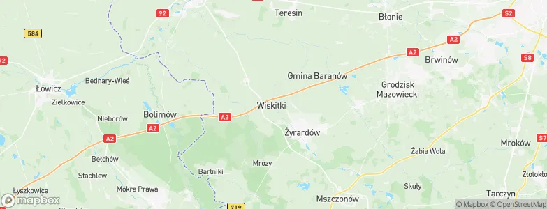 Wiskitki, Poland Map