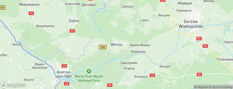 Witnica, Poland Map