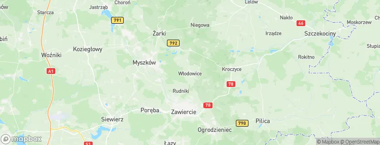 Włodowice, Poland Map