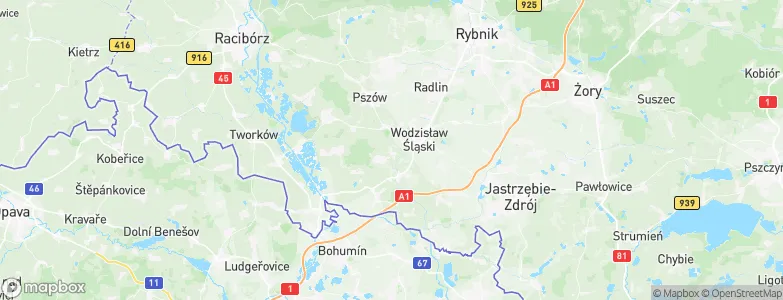 Wodzisław County, Poland Map