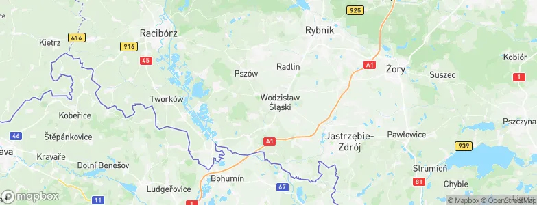 Wodzisław Śląski, Poland Map