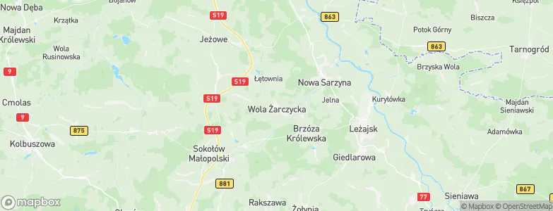 Wola Żarczycka, Poland Map