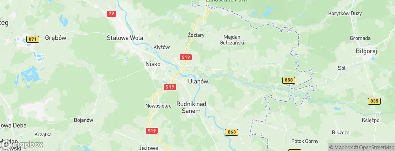 Wólka Tanewska, Poland Map