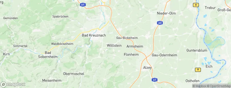 Wöllstein, Germany Map