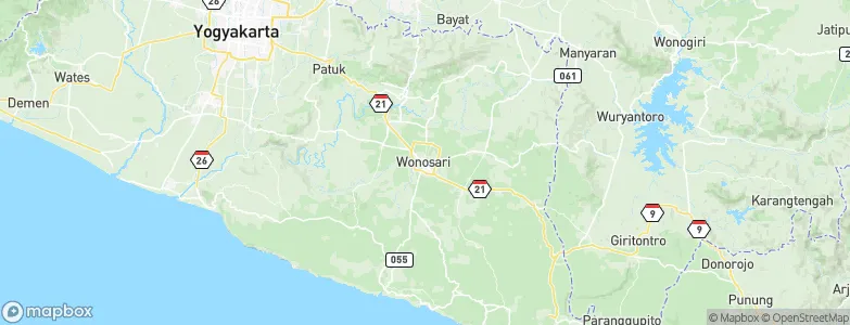 Wonosari, Indonesia Map